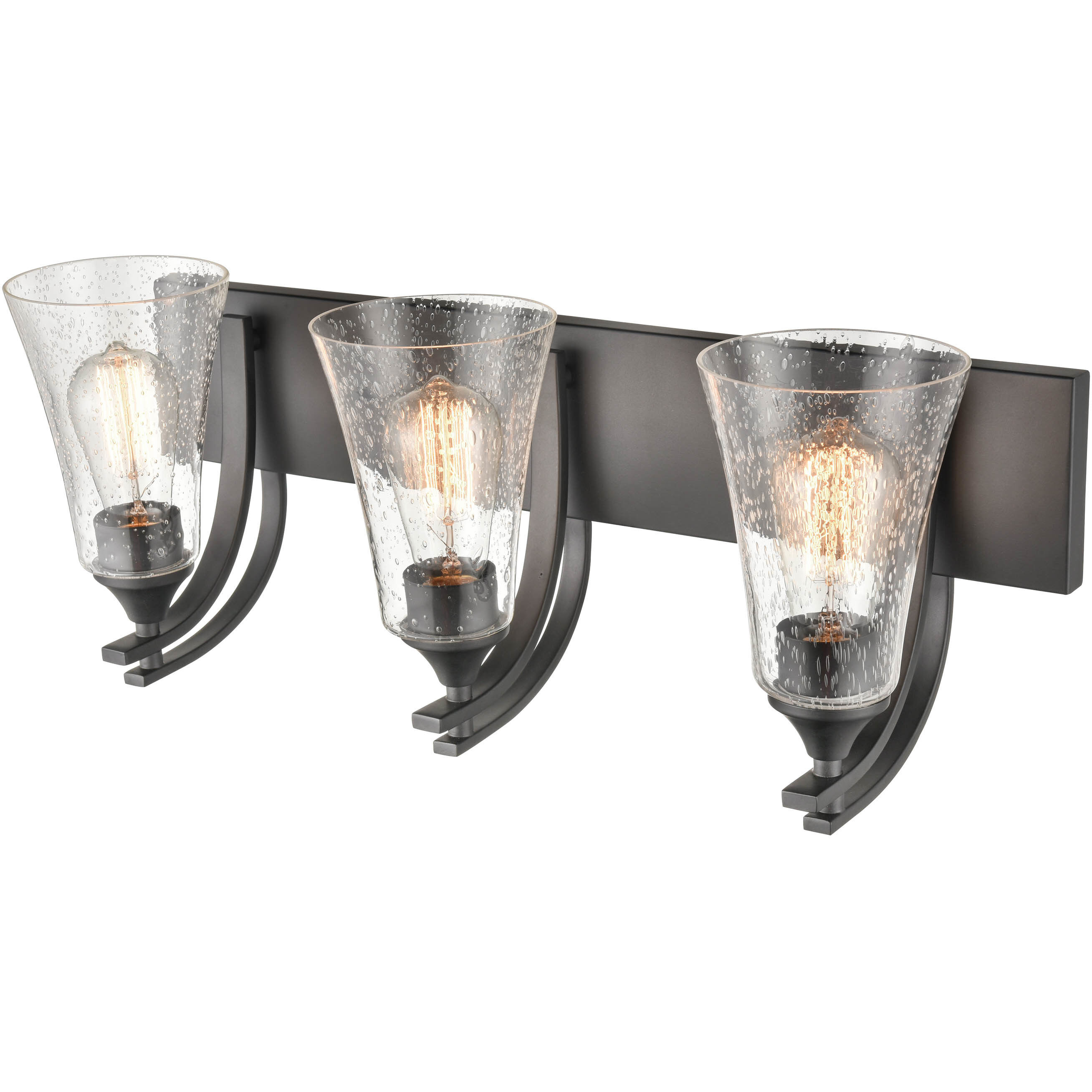 Natalie 3 Light 24 inch Matte Black Bathroom Vanity Light Wall Light